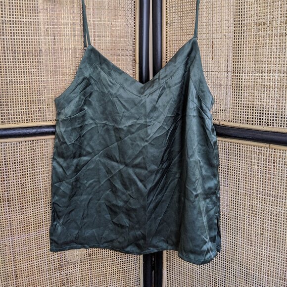 Siizu emerald green silk cami top, M, NWT - Picture 4 of 7